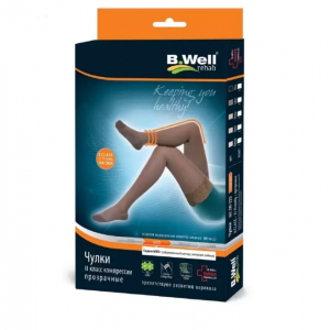 Купить: B.Well Rehab Med чулки компрессионные 2 класс размер 2 Артикул JW-222 натуральный