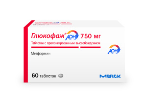 Купить Глюкофаж Лонг 750 мг 60 шт таблетки с пролонгированным высвобождением