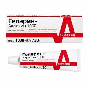 Купить Гепарин-Акрихин 1000 гель д/наружн примен 1000МЕ/г 30г