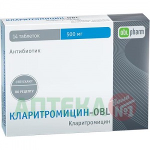 Купить Кларитромицин-OBL таблетки ппо 500мг №14