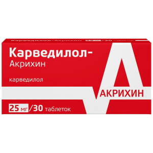 Купить: Карведилол-Акрихин таб 25мг №30