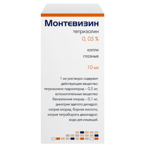Купить: Монтевизин капли глазные 0,05% фл 10мл + насад дозир