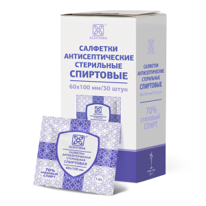 Купить: Асептика 60 мм х 100 мм 30 шт салфетка антисептическая спиртовая