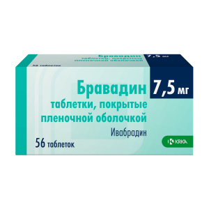 Купить Бравадин 7,5 мг 56 шт таблетки покрытые пленочной оболочкой