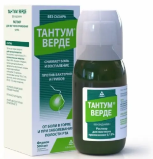 Купить: Тантум Верде 0,15 % 500 мл раствор для местного применения