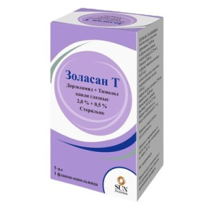 Купить: Золасан Т капли глазн 20мг+5мг фл-кап 5мл