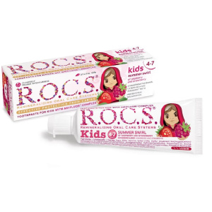 Купить: Rocs Kids 4-7лет зубная паста 45 г малина + клубника