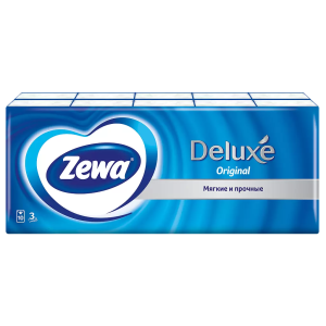 Купить: Zewa Deluxe 10 х 10 шт платочки носовые бумажные