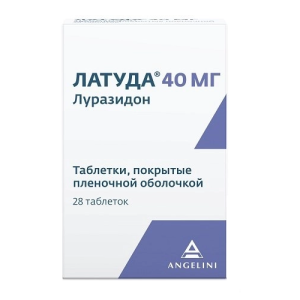 Купить: Латуда 40 мг 28 шт таблетки покрытые пленочной оболочкой