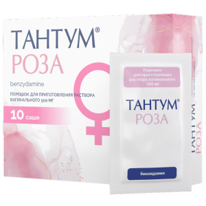 Купить: Тантум Роза 0,5 г 10 шт порошок для приготовления раствора вагинального