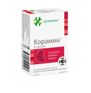 Купить: Корамин 40 шт таблетки покрытые кишечнорастворимой оболочкой