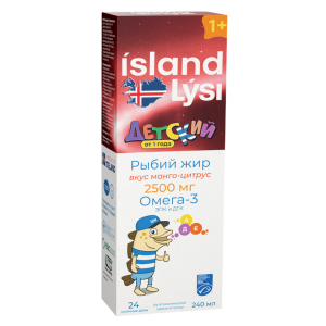 Купить: Lysi Детский рыбий жир 240 мл манго-цитрус