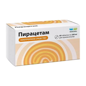 Купить: Пирацетам Реневал 200 мг 60 шт таблетки покрытые пленочной оболочкой