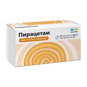 Купить Пирацетам Реневал 200 мг 60 шт таблетки покрытые пленочной оболочкой