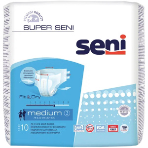 Купить: Seni Super подгузники 10 шт размер M 6 капель