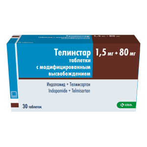 Купить: Телинстар 1,5 мг + 80 мг 30 шт таблетки с модифицированным высвобождением