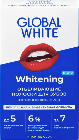 Купить: Global White полоски отбелив №7 активный кислород