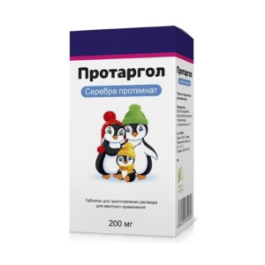 Купить: Протаргол таб д/р-ра д/наружн и местн примен 200мг №1 +растворит +фл пипетка