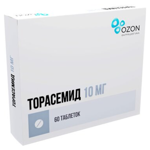 Купить: Торасемид 10 мг 60 шт таблетки