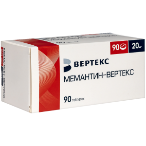 Купить: Мемантин-Вертекс 20 мг 90 шт таблетки покрытые пленочной оболочкой