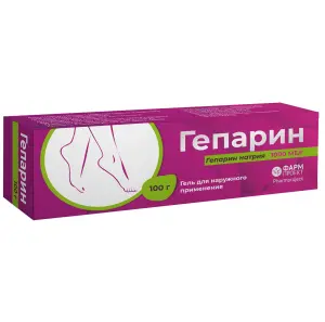 Купить Гепарин 1000 МЕ/г 100 г гель для наружного применения