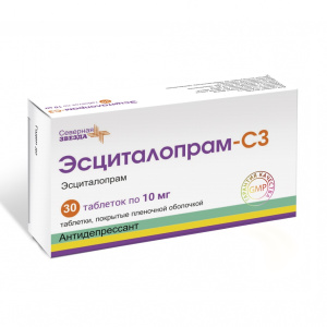 Купить: Эсциталопрам-СЗ 10 мг 30 шт таблетки покрытые пленочной оболочкой