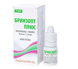 Купить Бринзопт плюс 10 мг + 5 мг 5 мл капли глазные флакон-капельница