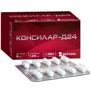 Купить Консилар-Д24 1,25 мг + 5 мг 60 шт капсулы