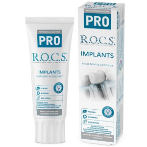 Купить: Rocs PRO Implants 74 г паста зубная мята и кокос