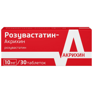 Купить: Розувастатин-Акрихин таблетки ппо 10мг №30