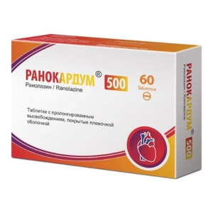 Купить: Ранокардум 500 мг 60 шт таблетки с пролонгированным высвобождением покрытые пленочной оболочкой