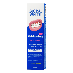 Купить: Global White Whitening Max Shine 100 мл паста зубная отбеливающая максимальный блеск