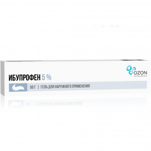 Купить: Ибупрофен 5 % 50 г гель для наружного применения туба