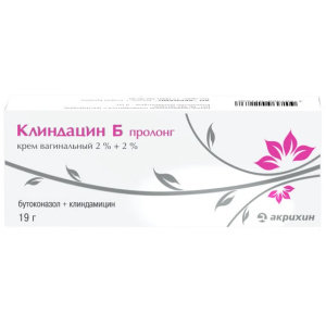 Купить: Клиндацин Б пролонг  2 % + 2 % 19 г крем вагинальный туба