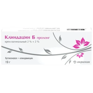 Купить Клиндацин Б пролонг  2 % + 2 % 19 г крем вагинальный туба