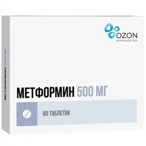 Купить Метформин 500 мг 60 шт таблетки покрытые оболочкой