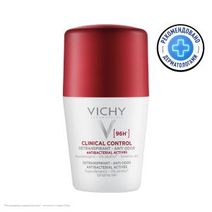 Купить: Vichy Clinical Control 50 мл дезодорант-антиперспирант против избыточного потоотделения 96 ч
