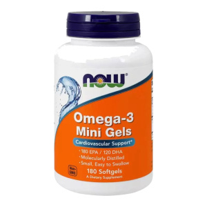 Купить: Now Omega-3 Mini Gels Омега-3 мини 180 шт гелевые капсулы