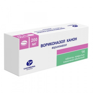Купить: Вориконазол Канон 200 мг 14 шт таблетки покрытые пленочной оболочкой