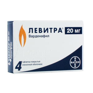 Купить: Левитра 20 мг 4 шт таблетки покрытые пленочной оболочкой