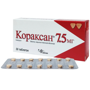 Купить: Кораксан 7,5 мг 56 шт таблетки покрытые пленочной оболочкой
