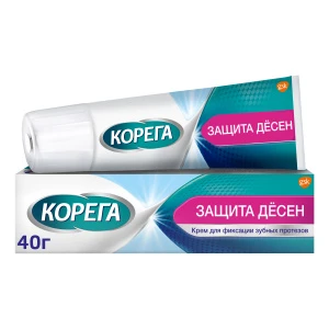 Купить Корега 40 г крем для фиксации зубных протезов защита десен
