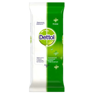 Купить: Dettol 10 шт салфетки влажные анибактериальные