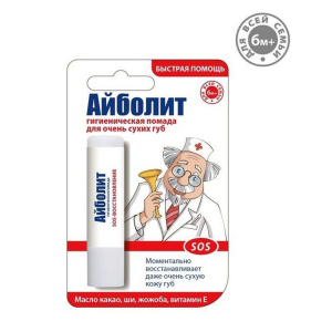 Купить: Айболит SOS-восстановление 2,8 г помада гигиеническая 6мес+