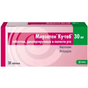 Купить Мирзатен Ку-таб 30 мг 30 шт таблетки диспергируемые в полости рта 