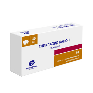 Купить: Гликлазид-Канон 30 мг 60 шт таблетки с пролонгированным высвобождением