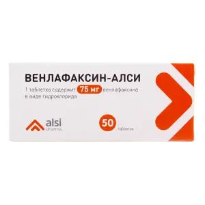Купить Венлафаксин-Алси 75 мг 50 шт таблетки