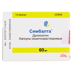 Купить: Симбалта 60 мг 14 шт капсулы кишечнорастворимые
