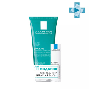 Купить: La Roche-Posay Effaclar набор Набор для жирной, проблемной кожи, склонной к акне микроотшелушивающий гель 200 мл + крем-гель Duo(+) 15 мл