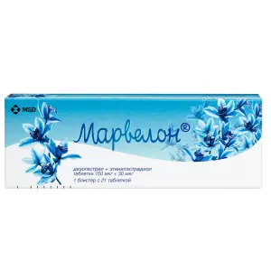 Купить Марвелон 150 мкг + 30 мкг 21 шт таблетки